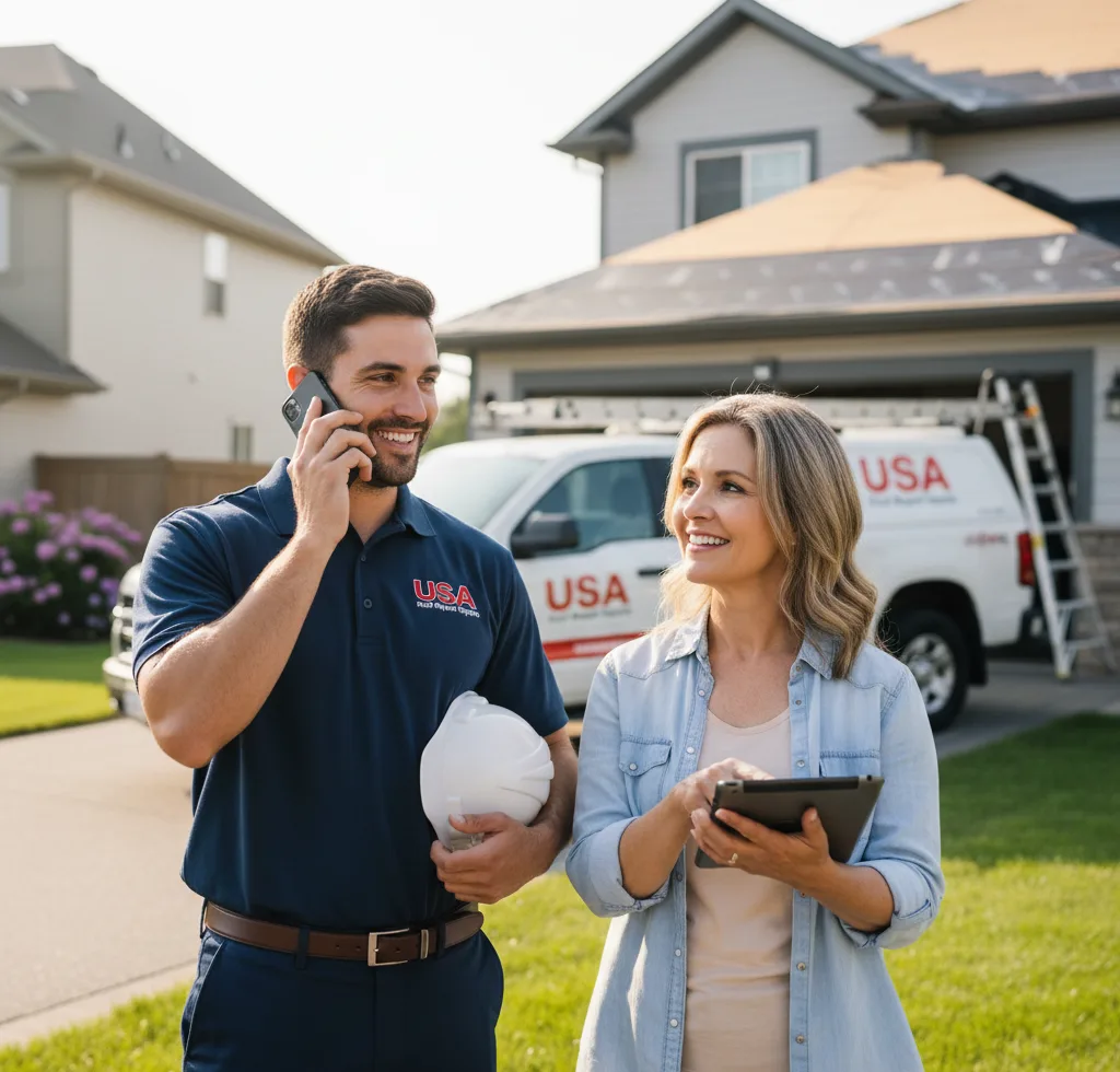 USA Roof Repair Experts customer support in Le Roy